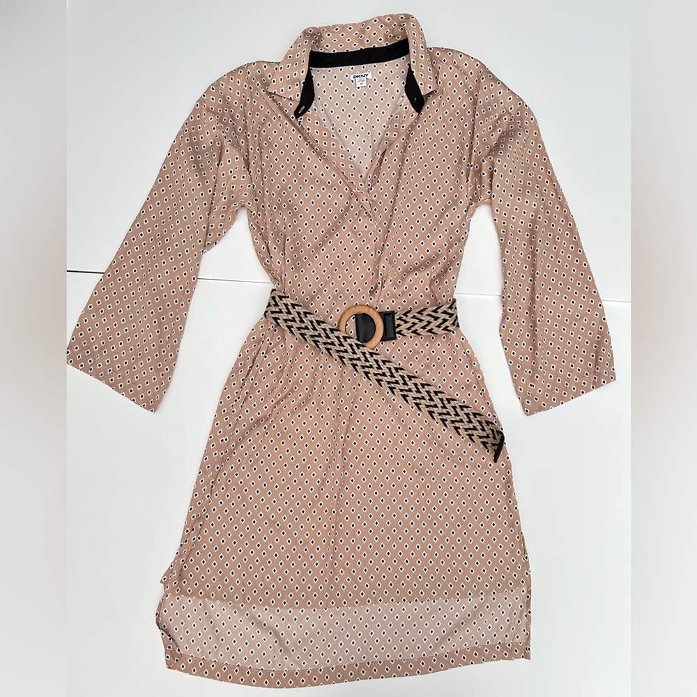 DKNY Shirtdress, Nude Color, Size M